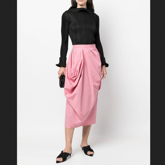 Jupe Longue Maxi Dries Van Noten - Taille 36 (US 4) - Noir Polyester Plissé - Neuve Avec Étiquette